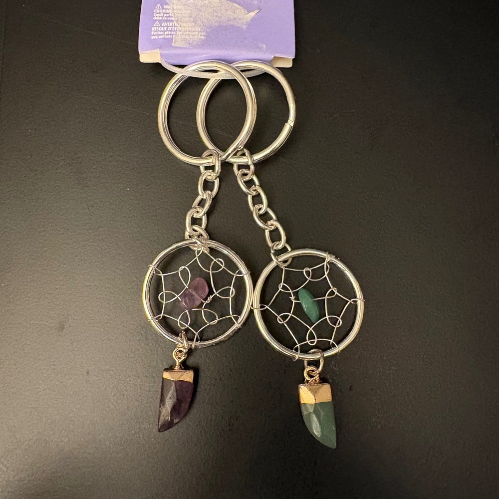 NWT Claire's Dreamcatcher Gemstone Tassel Keychain Set